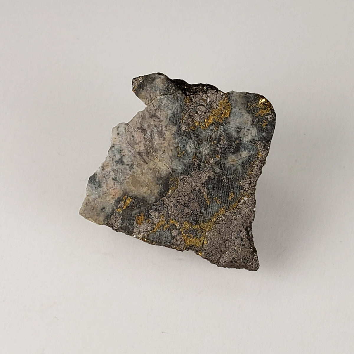  Impact Breccia Slice | 6.12 Grams | Golden Metal Veining Impactite | Sudbury Structure, Canada | SO24 2