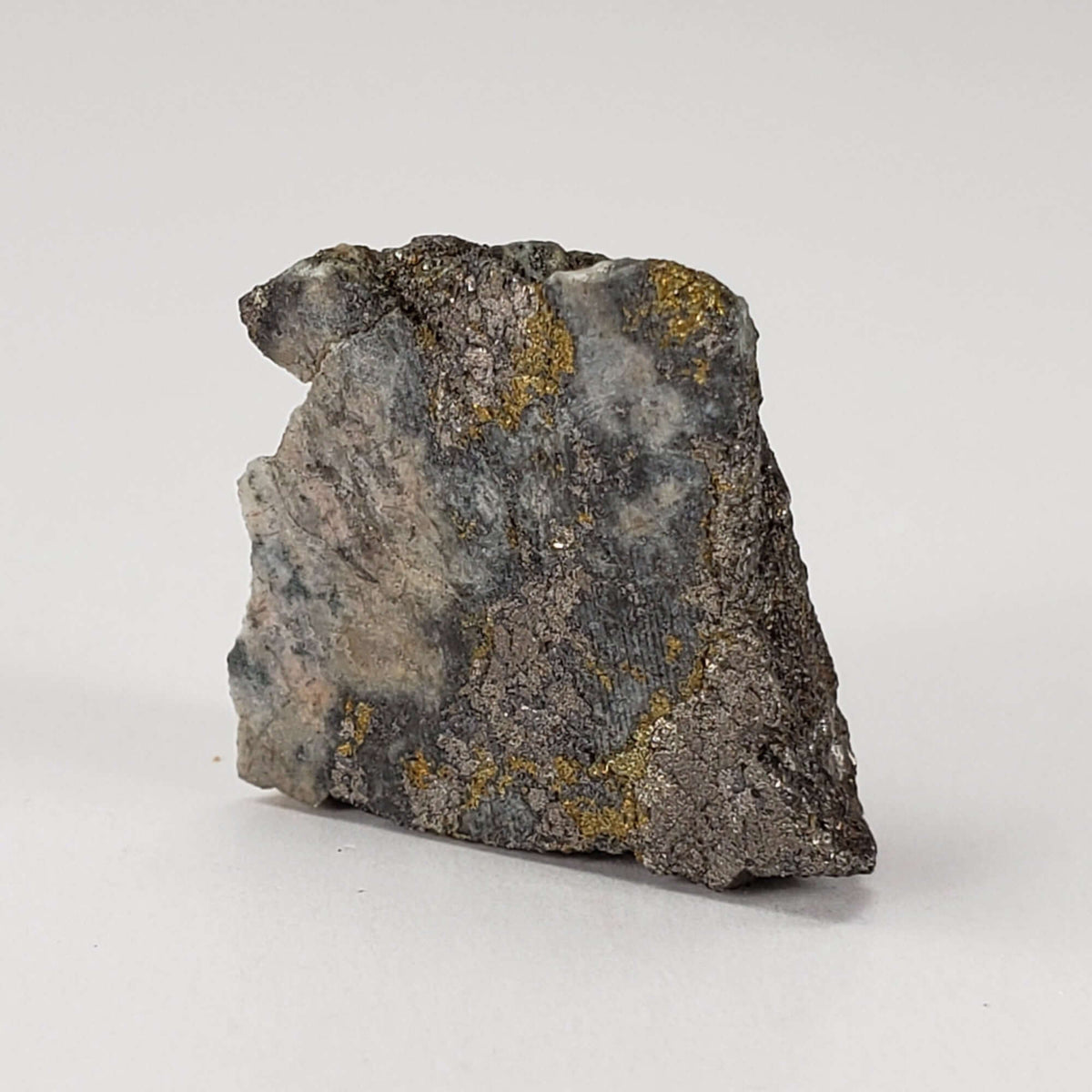  Impact Breccia Slice | 6.12 Grams | Golden Metal Veining Impactite | Sudbury Structure, Canada | SO24 