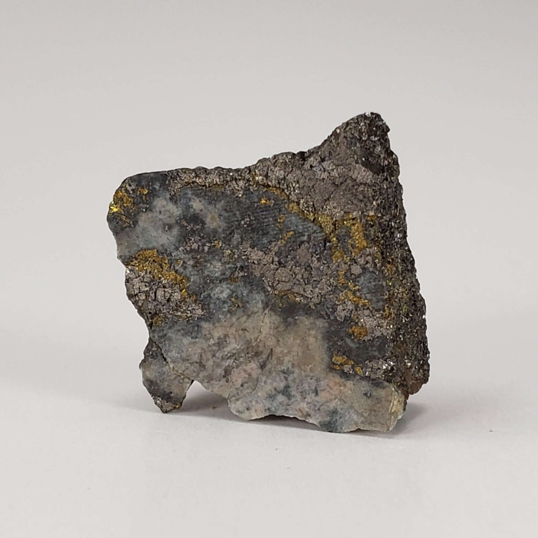  Impact Breccia Slice | 6.12 Grams | Golden Metal Veining Impactite | Sudbury Structure, Canada | SO24 8