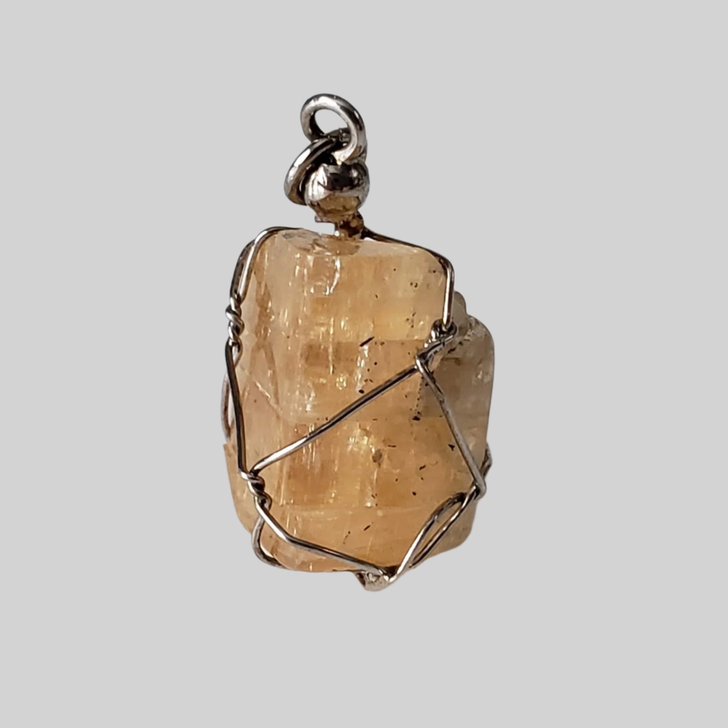  Imperial Topaz Pendant | 925 Silver Wire Wrapped Pendant | Natural Raw Topaz 