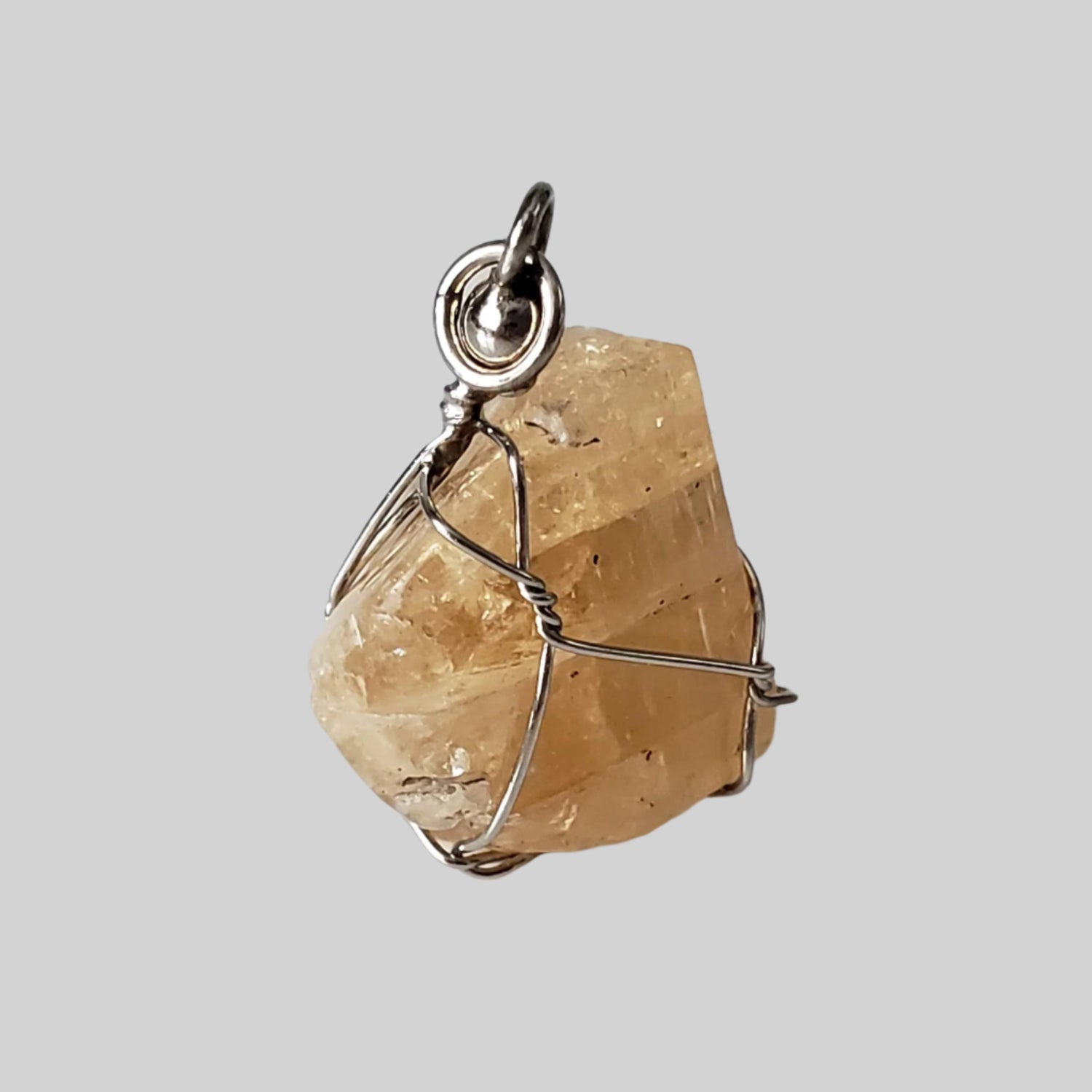 Imperial Topaz Pendant | 925 Silver Wire Wrapped Pendant | Natural Raw Topaz 1