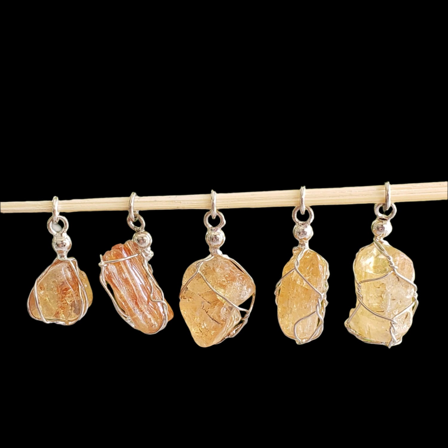  Imperial Topaz Pendant | 925 Silver Wire Wrapped Pendant | Natural Raw Topaz 1
