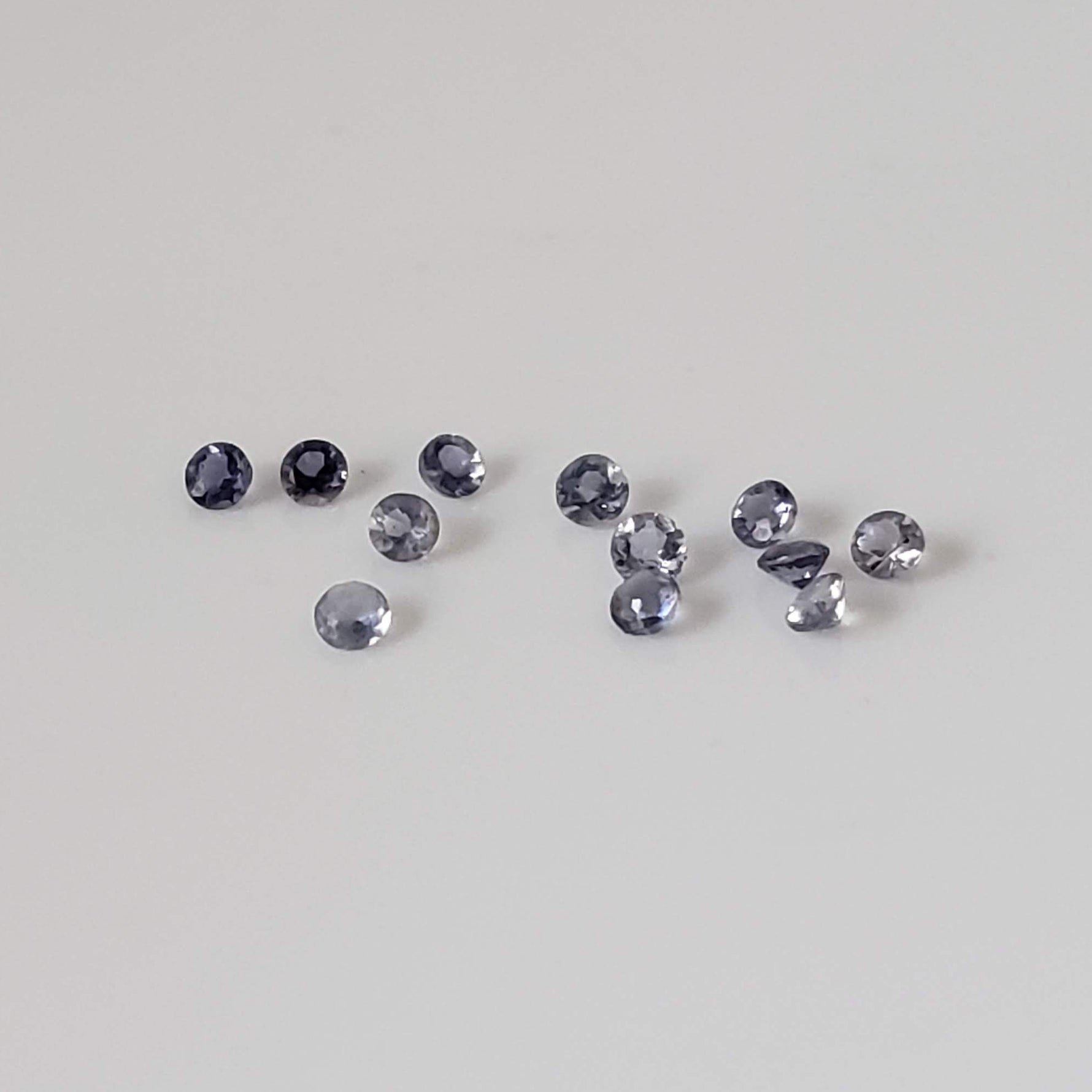 Iolite | 12 Piece Gemstone Lot | Round Cut | Blue Purple | 1.3mm 0.13tcw 0