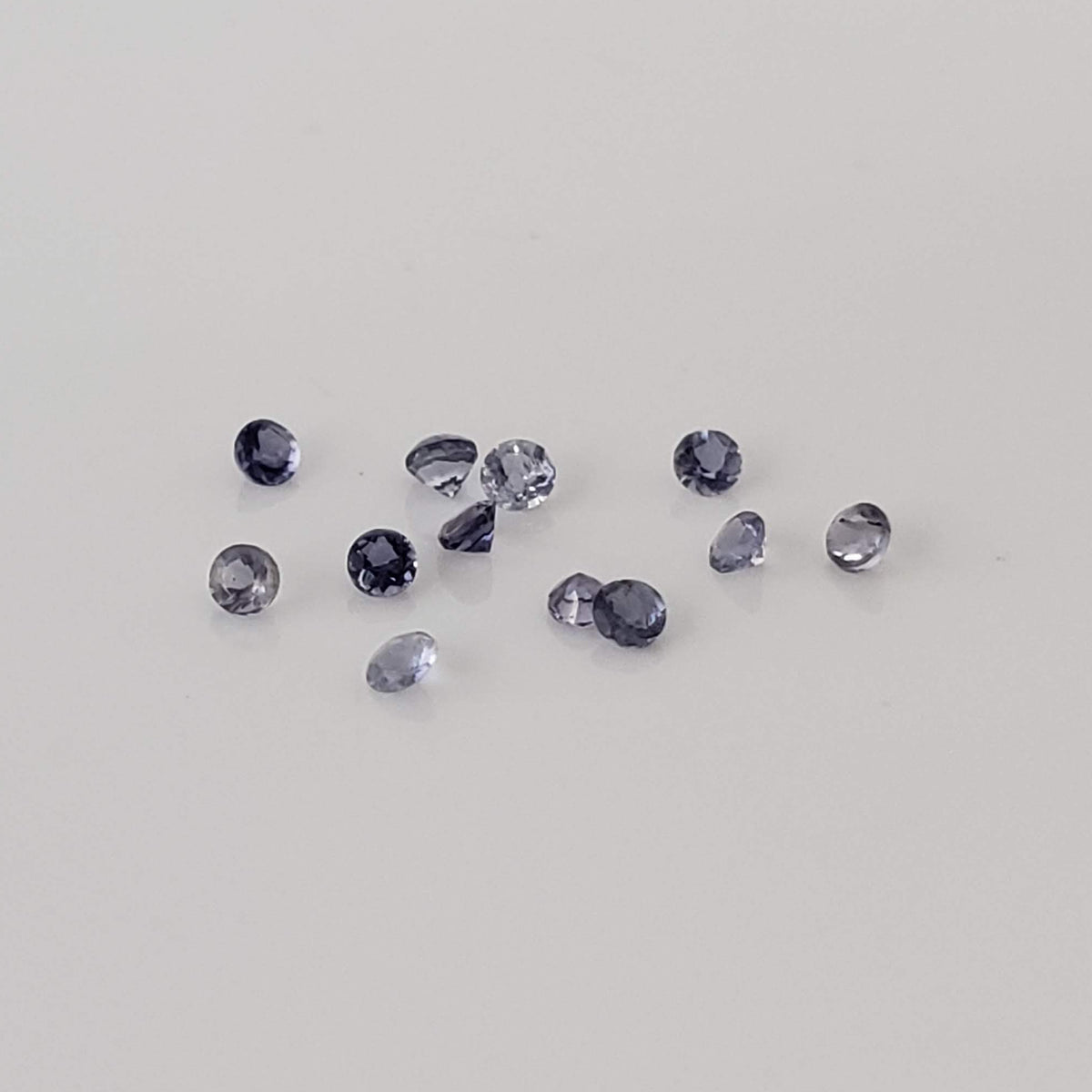 Iolite | 12 Piece Gemstone Lot | Round Cut | Blue Purple | 1.3mm 0.13tcw 1