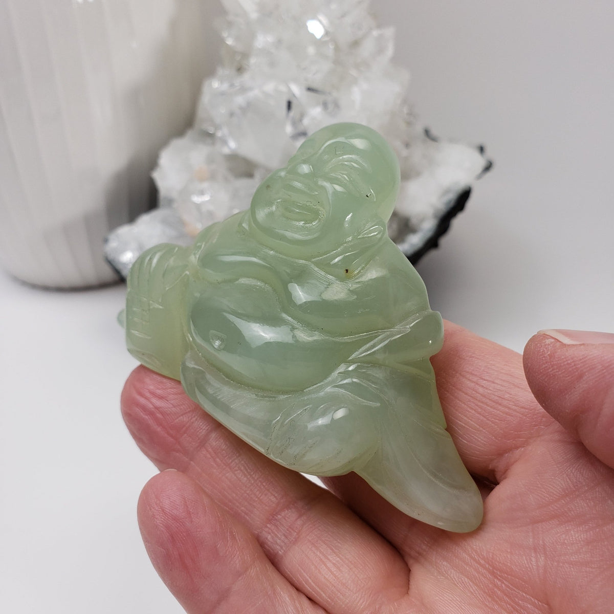  Jade Buddha Carving | Green Jade | 143gr | Hand Carved | China 3