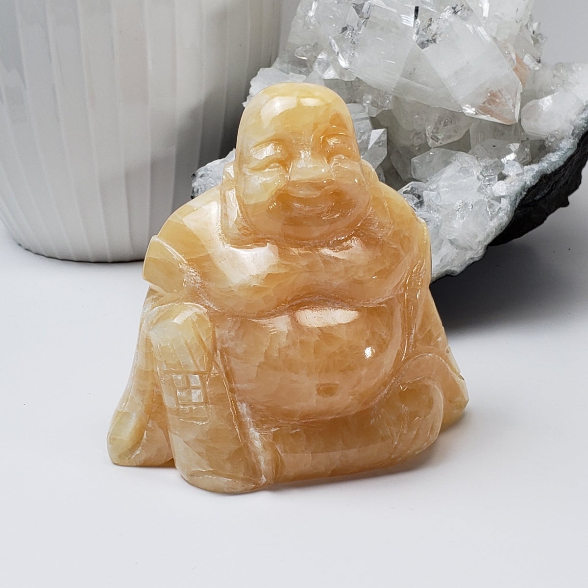  Jade Buddha Carving | Yellow Jade | 437 gr | Hand Carved | China 1