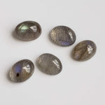  Labradorite | 5 Piece Lot | Oval Cabochon | Natural Gray Rainbow | 6.3tcw 