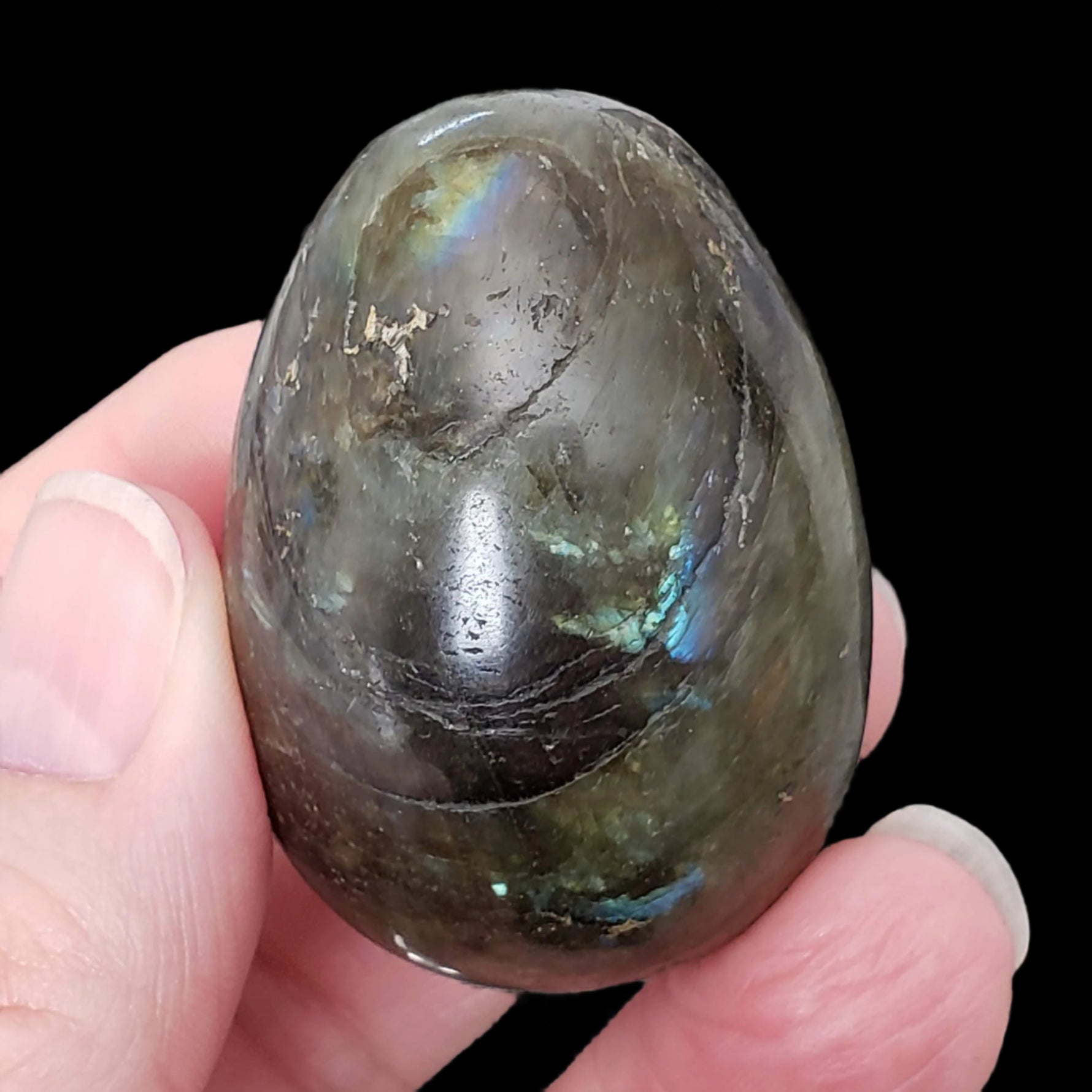  Labradorite Egg | Natural Gray Rainbow | 88.59 Gr | Madagascar 2