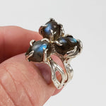  Labradorite Handmade Designer Ring | 925 Sterling Silver | Size 8.5 1