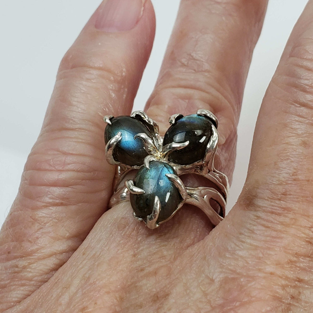  Labradorite Handmade Designer Ring | 925 Sterling Silver | Size 8.5 5