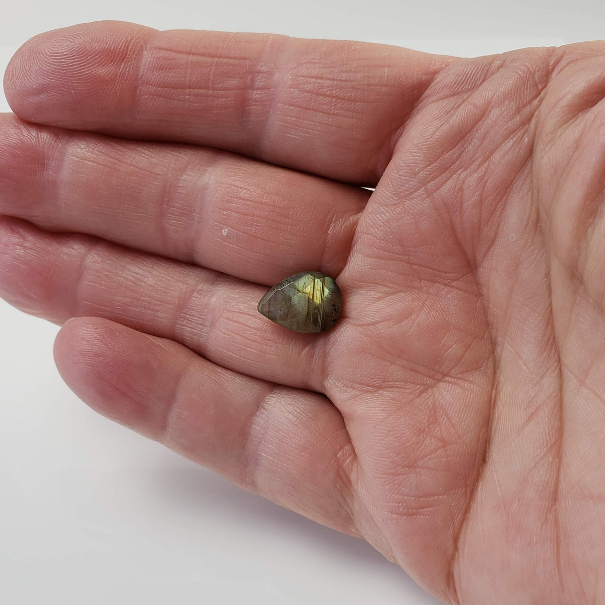  Labradorite | Pear Shape Cut | Natural Gray Rainbow | 13.5x10mm 5.1ct 7