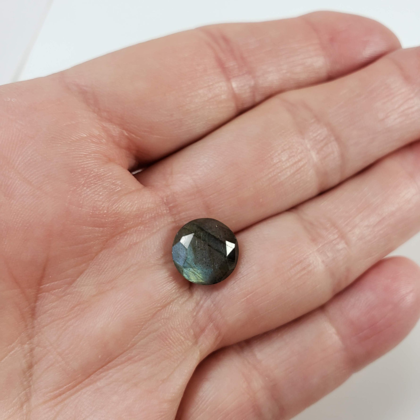  Labradorite | Round Cut | Natural Gray Rainbow | 11mm 4.6ct 5