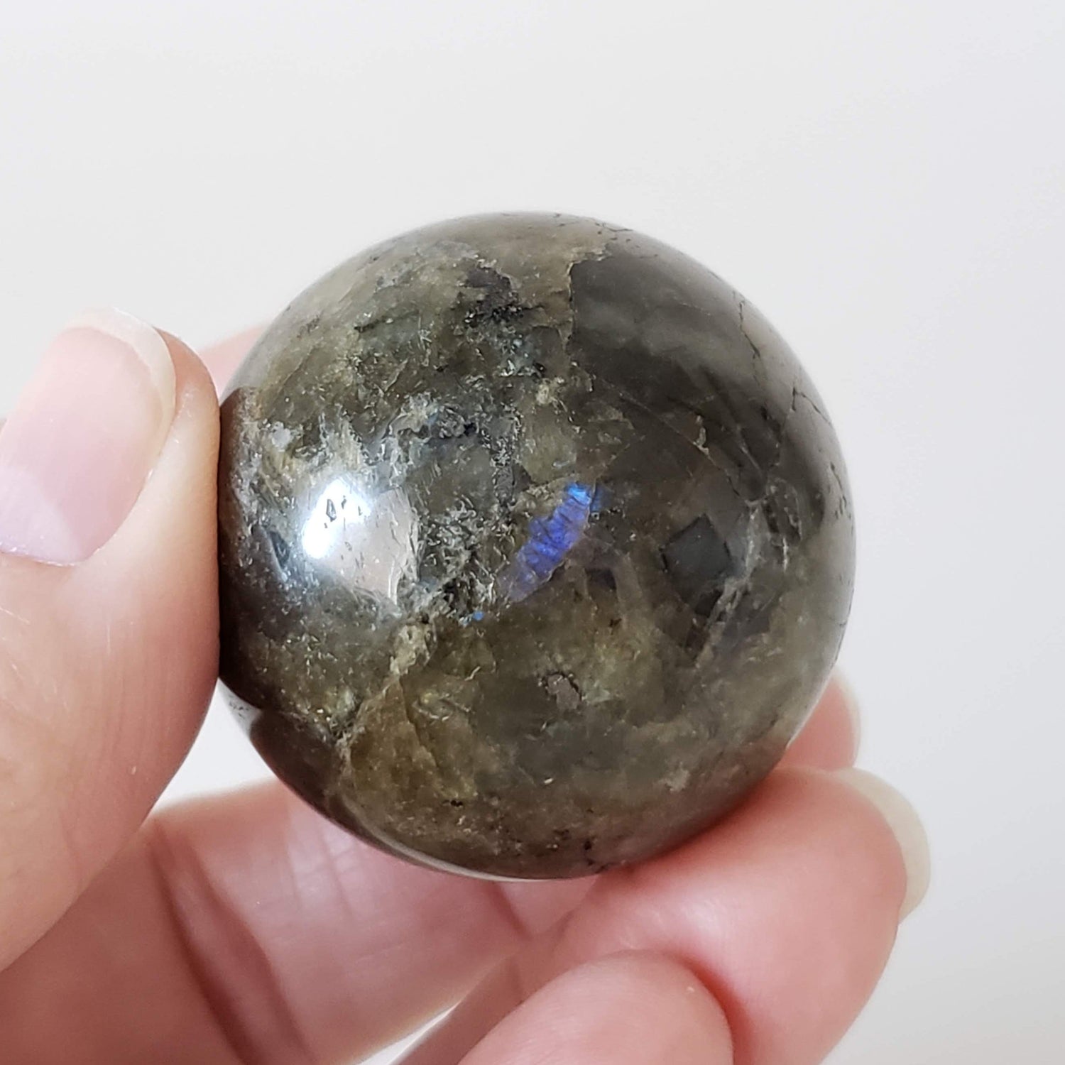  Labradorite Sphere | Natural Gray Rainbow | 40 mm, 1.6 in | Madagascar 1
