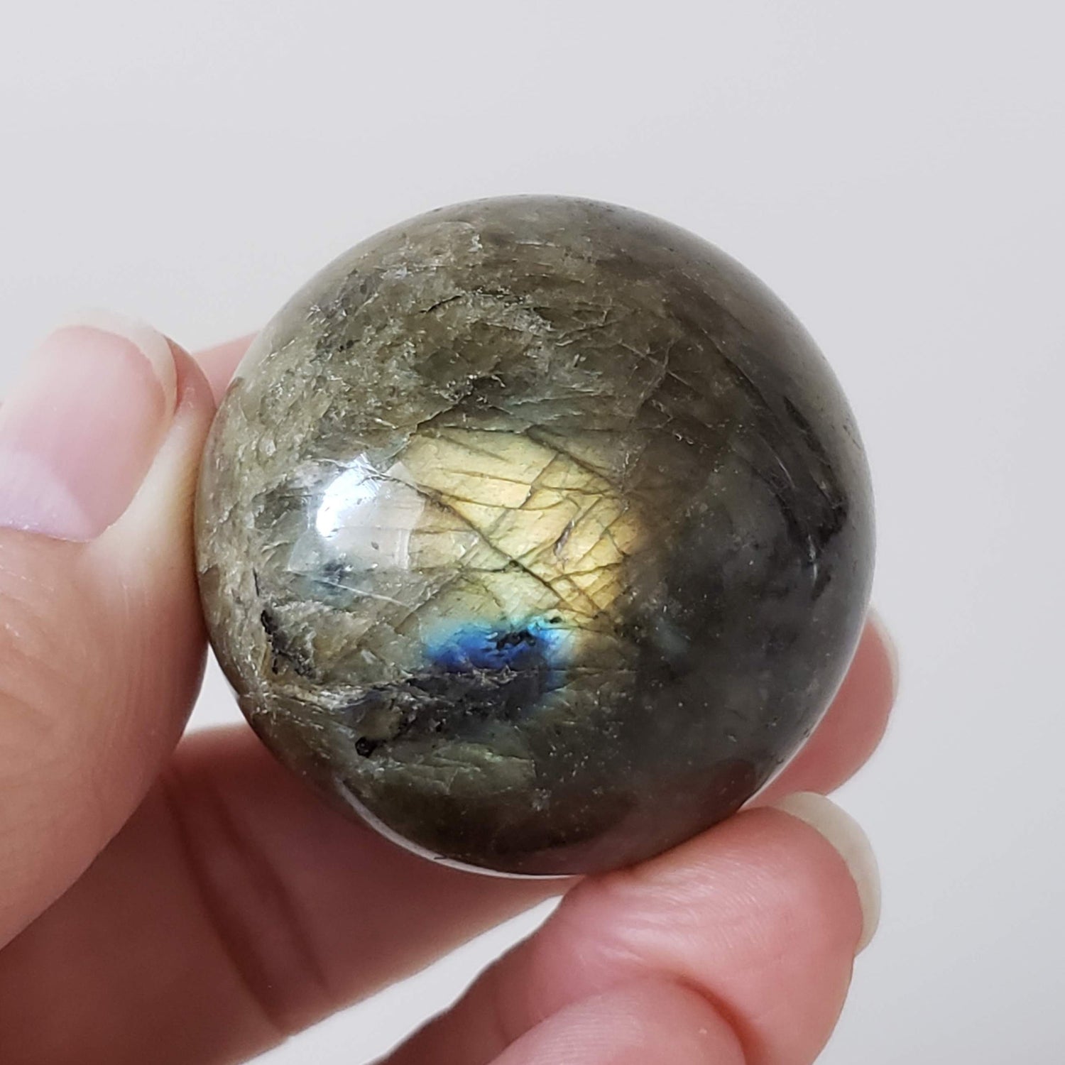  Labradorite Sphere | Natural Gray Rainbow | 40 mm, 1.6 in | Madagascar 