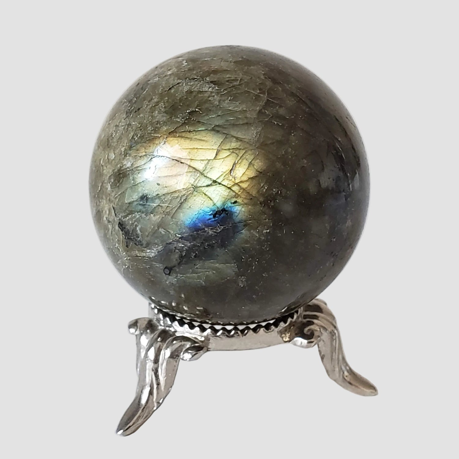  Labradorite Sphere | Natural Gray Rainbow | 40 mm, 1.6 in | Madagascar 4