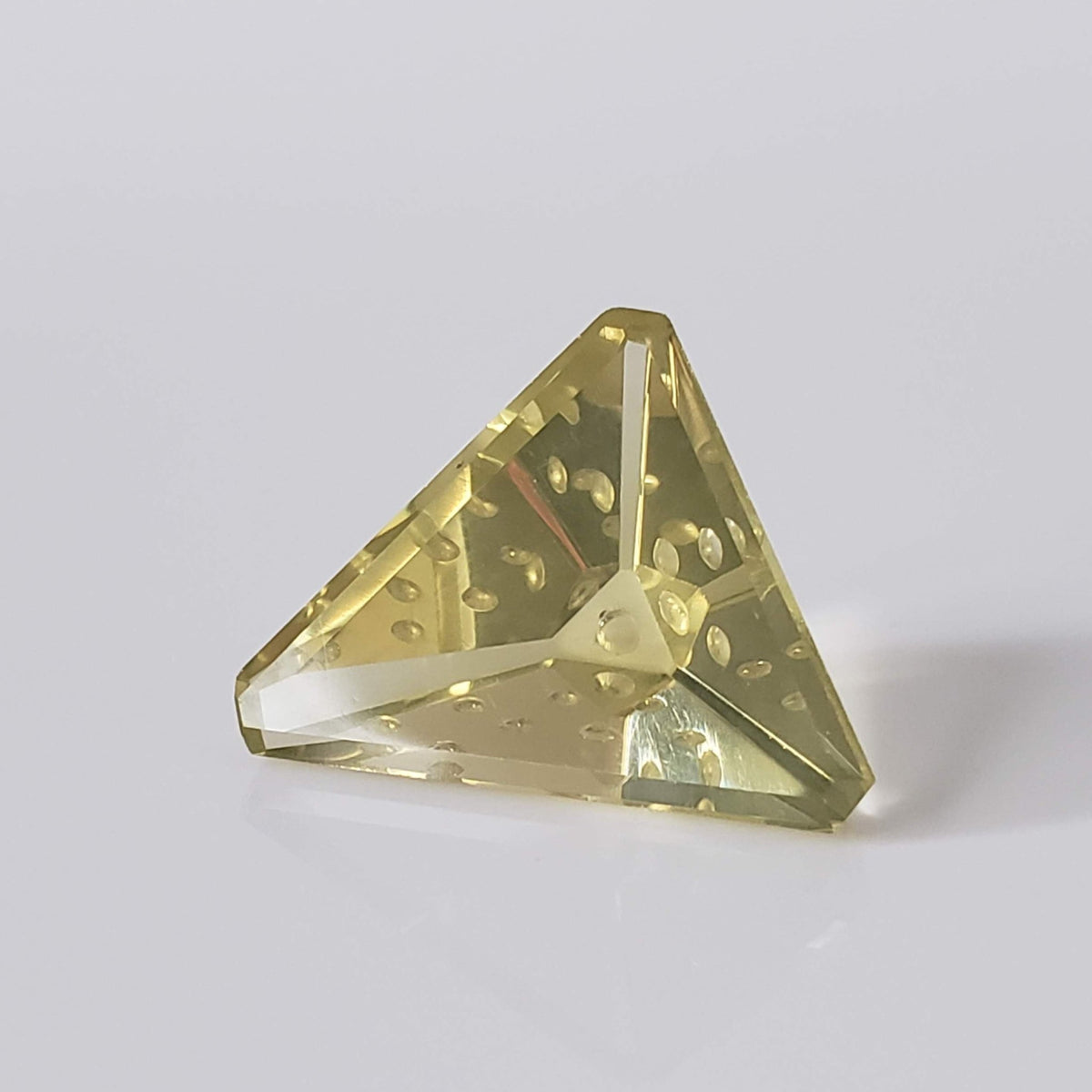  Lemon Citrine | Laser Cut Modified Triangle | Lemon Yellow | 25x19mm 21.2ct 1