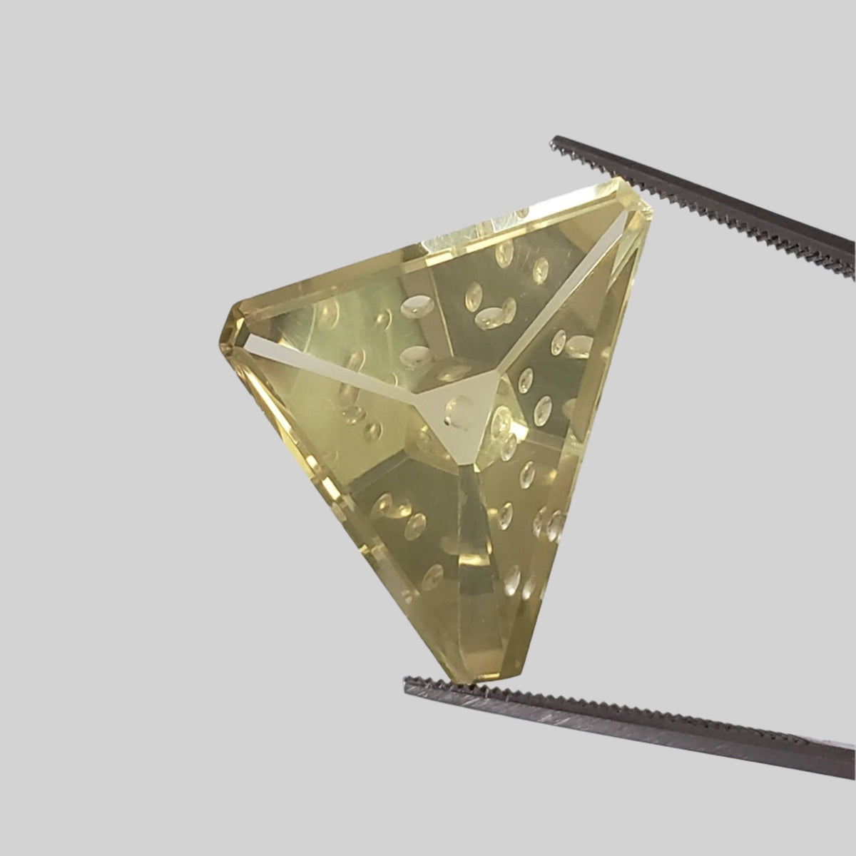  Lemon Citrine | Laser Cut Modified Triangle | Lemon Yellow | 25x19mm 21.2ct 