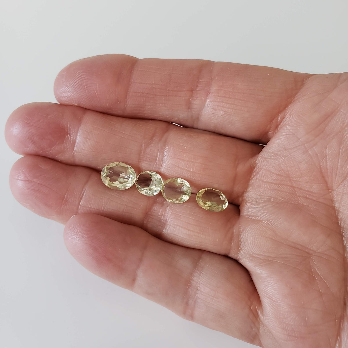  Lemon Quartz | 4 Piece Gemstone Lot | Oval Cut | Mixed Size | 7.4ct | Brazil 7