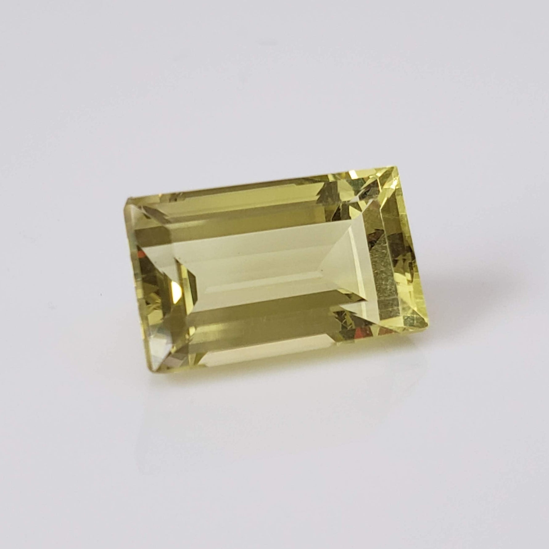  Lemon Quartz | Baguette Cut | Greenish Yellow | 14.5x8.7mm 7.8ct 1