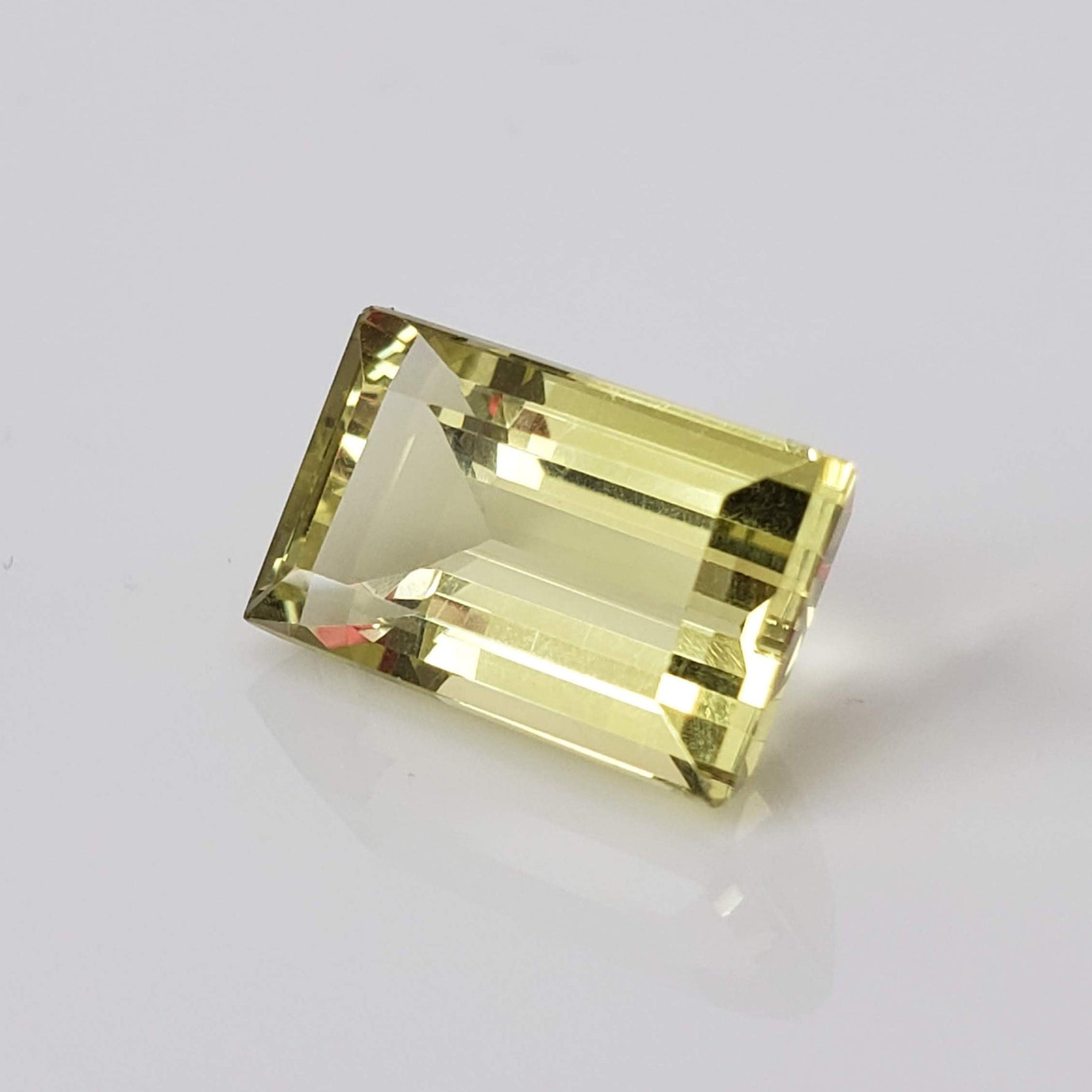  Lemon Quartz | Baguette Cut | Greenish Yellow | 14.5x8.7mm 7.8ct 2