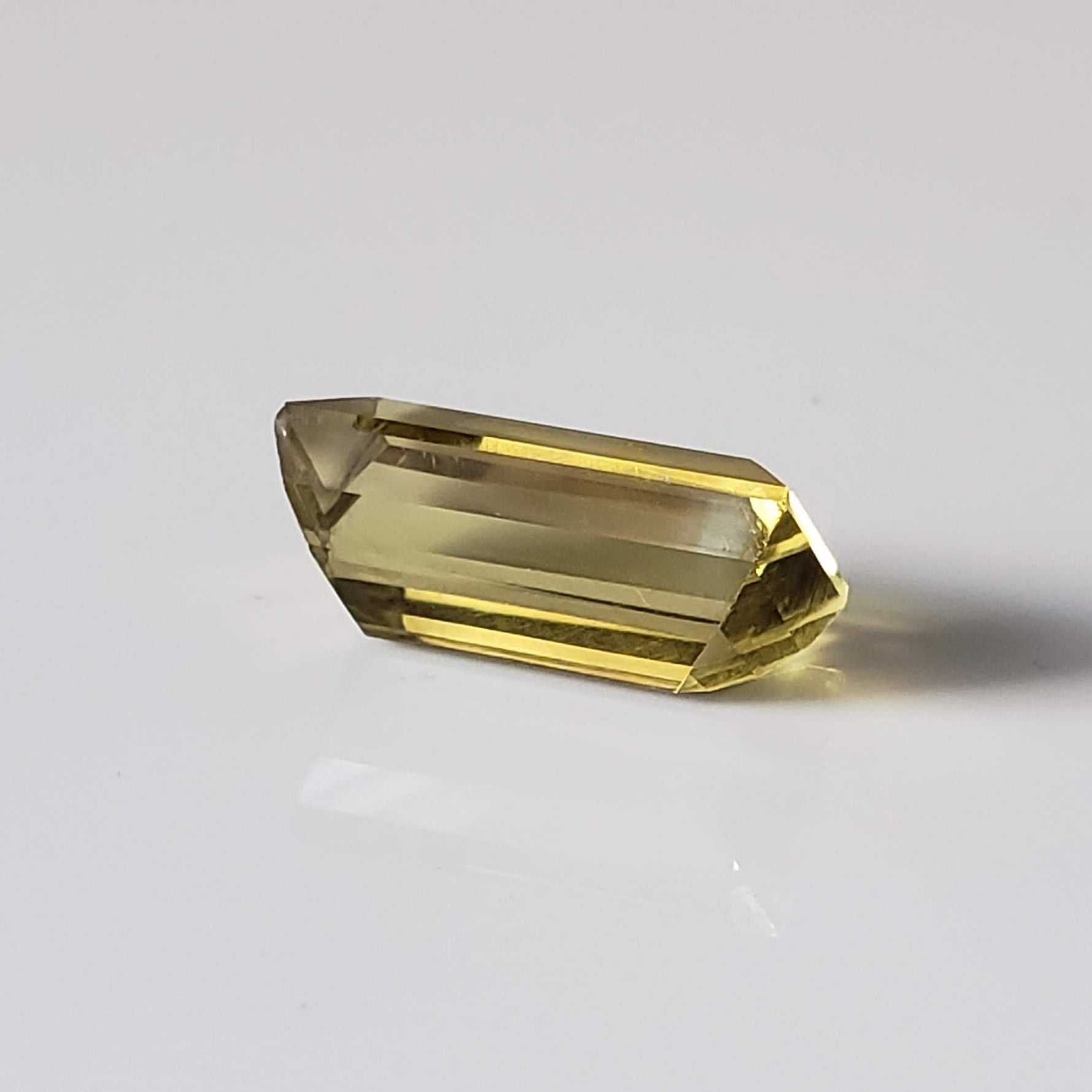  Lemon Quartz | Baguette Cut | Greenish Yellow | 16.3x8.6mm 8.3ct 6
