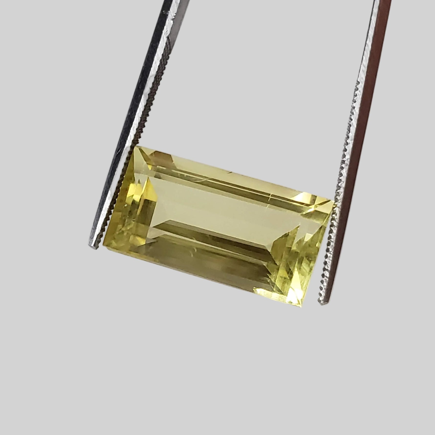  Lemon Quartz | Baguette Cut | Greenish Yellow | 17x9mm 9.0ct 1