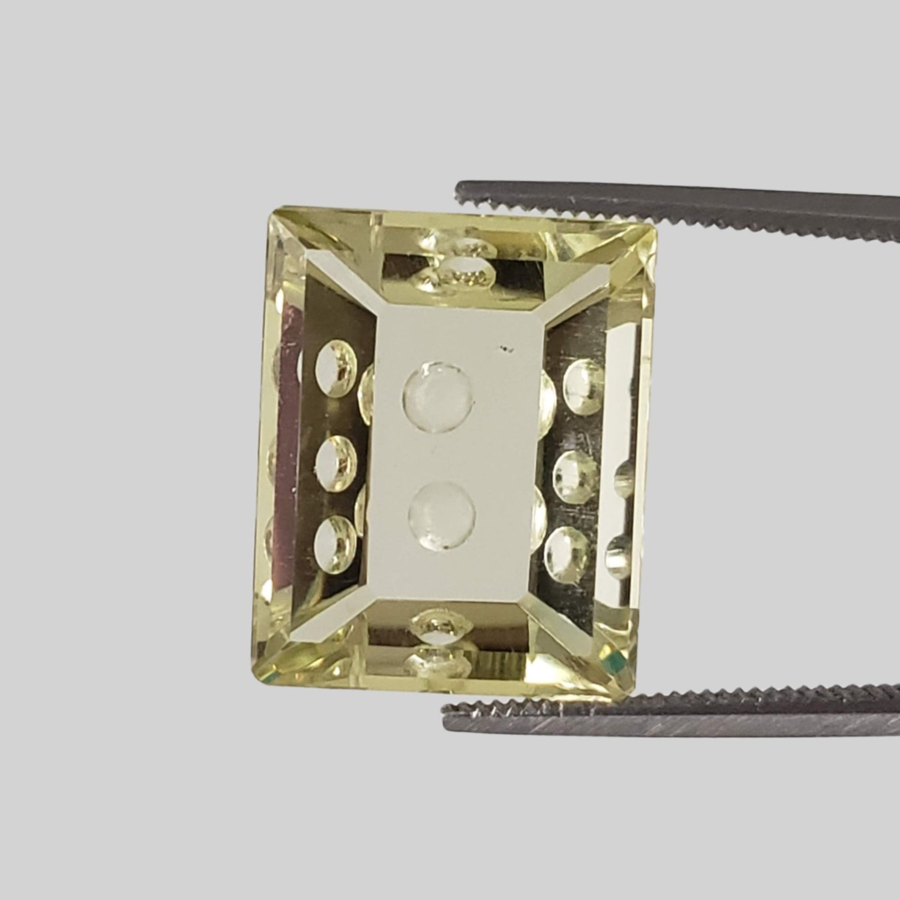  Lemon Quartz | Laser Cut Baguette | Lemon Yellow | 15.5x12.5mm 9.9ct 7