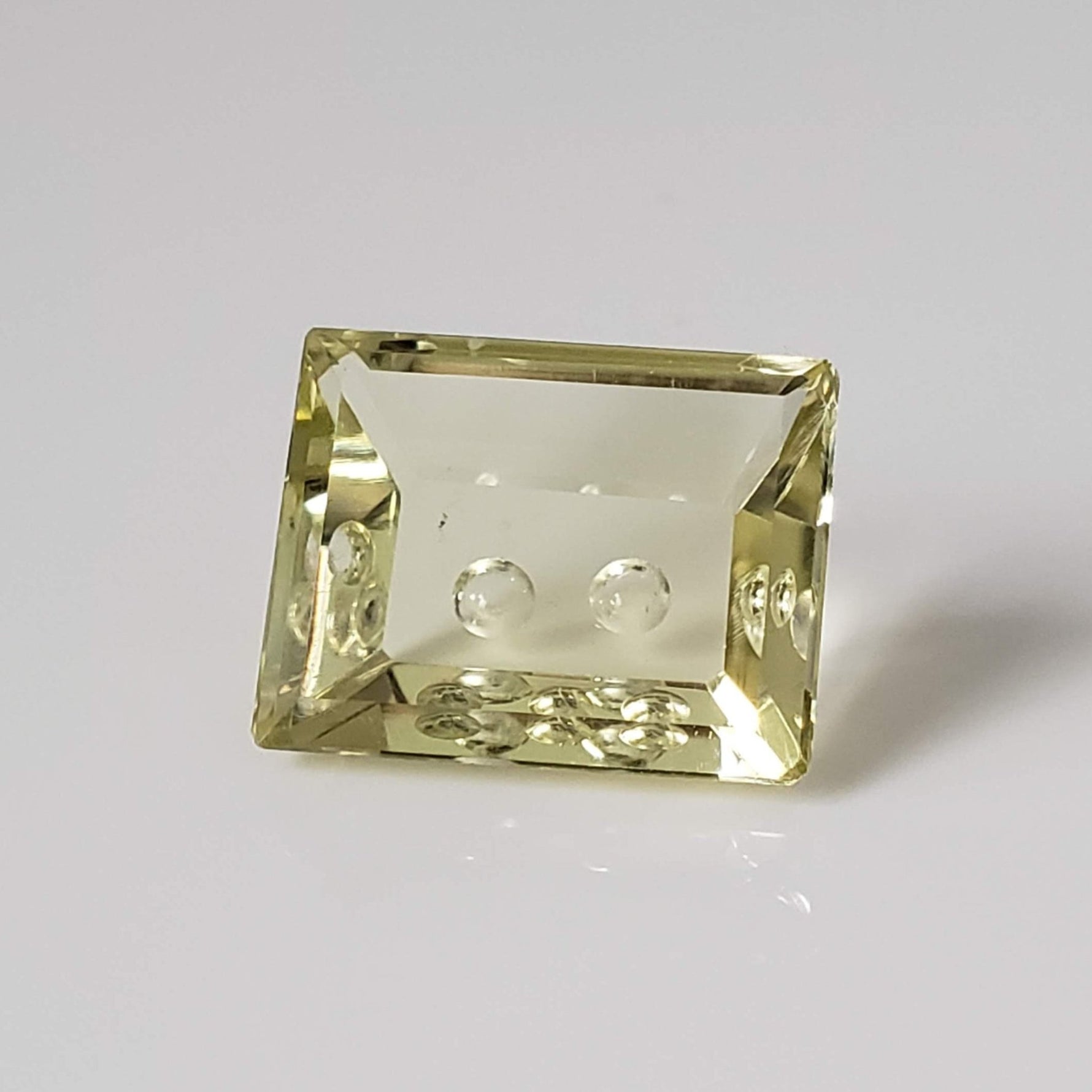  Lemon Quartz | Laser Cut Baguette | Lemon Yellow | 15.5x12.5mm 9.9ct 