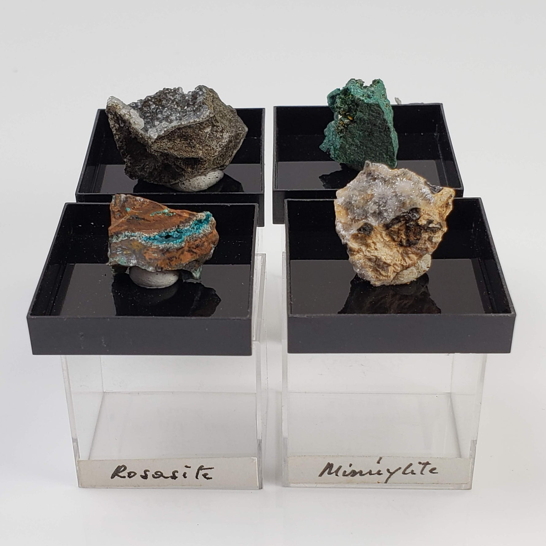  Mineral World Series Crystal Collection #10 | Lot of 4 | Protective Display Box | Rare Premium Specimens 