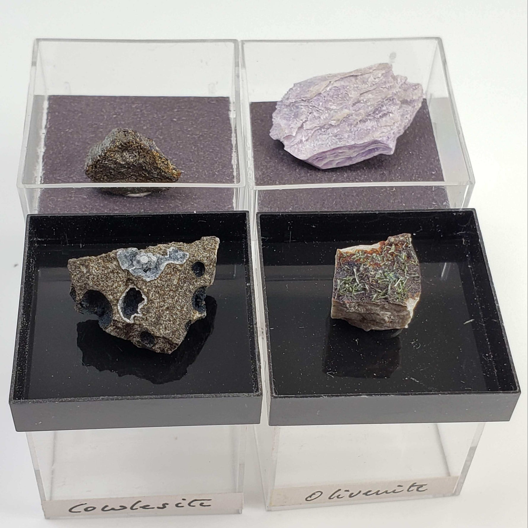  Mineral World Series Crystal Collection #11 | Lot of 4 | Protective Display Box | Rare Premium Specimens (Copy) 