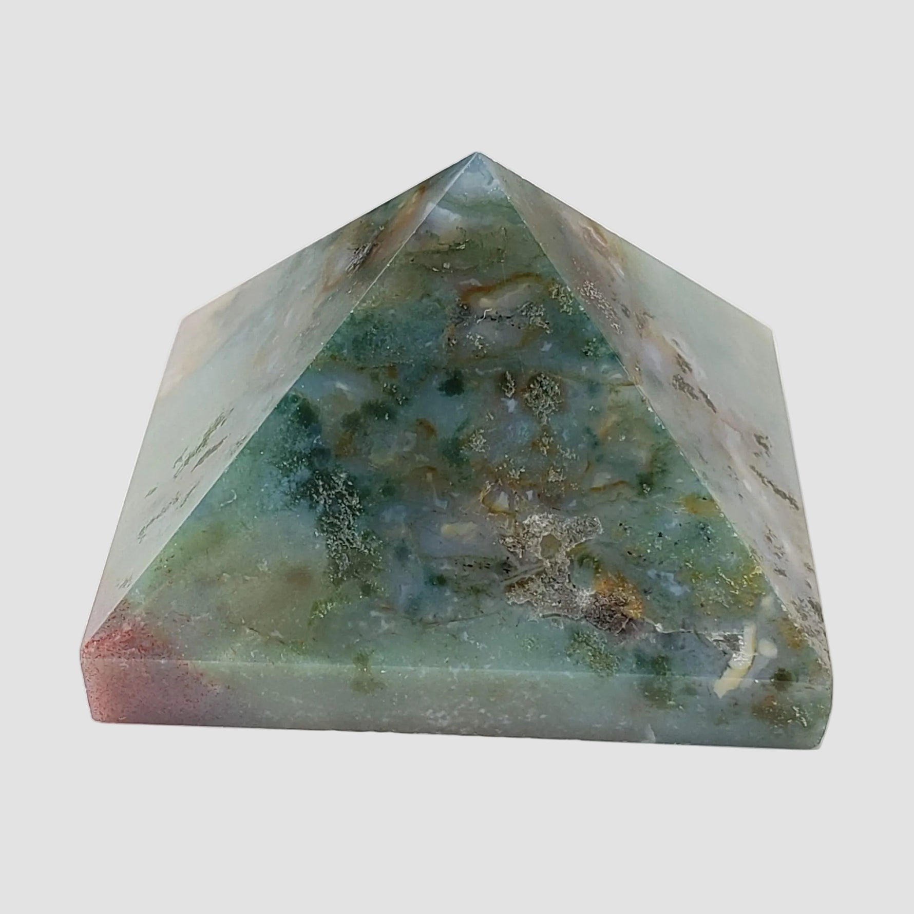  Moss Agate Five Point Pyramid | Multi-Colored 3