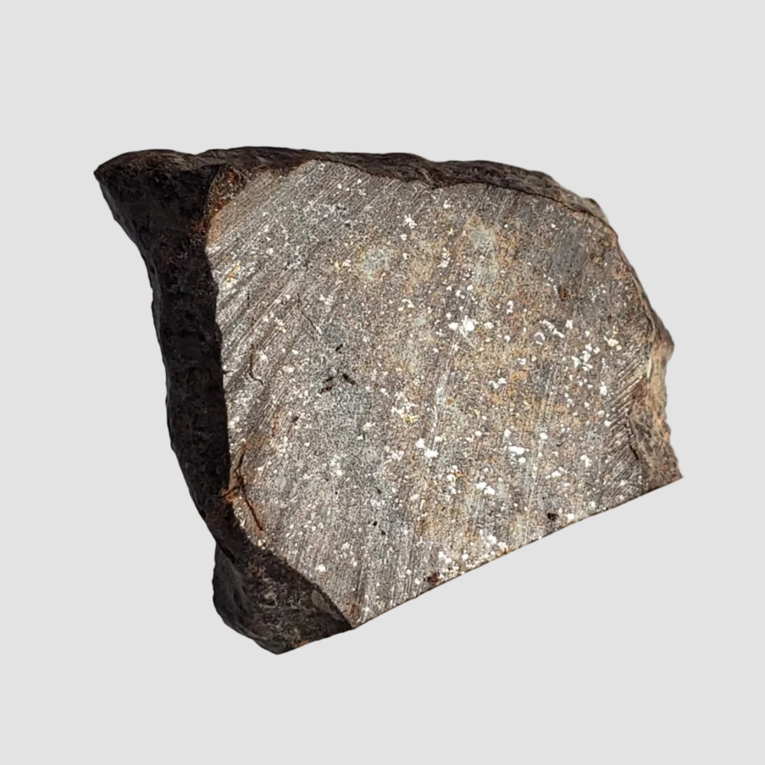 NWA 2858 Meteorite | 9.7 Grams | Part Slice | L4 | Sahara Desert