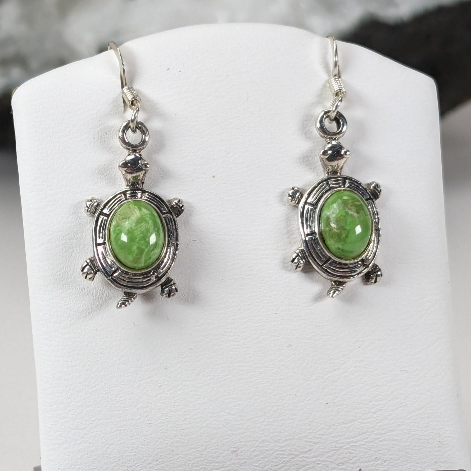  Natural Gaspeite Dangle Earrings | 925 Sterling Silver | SO24 3