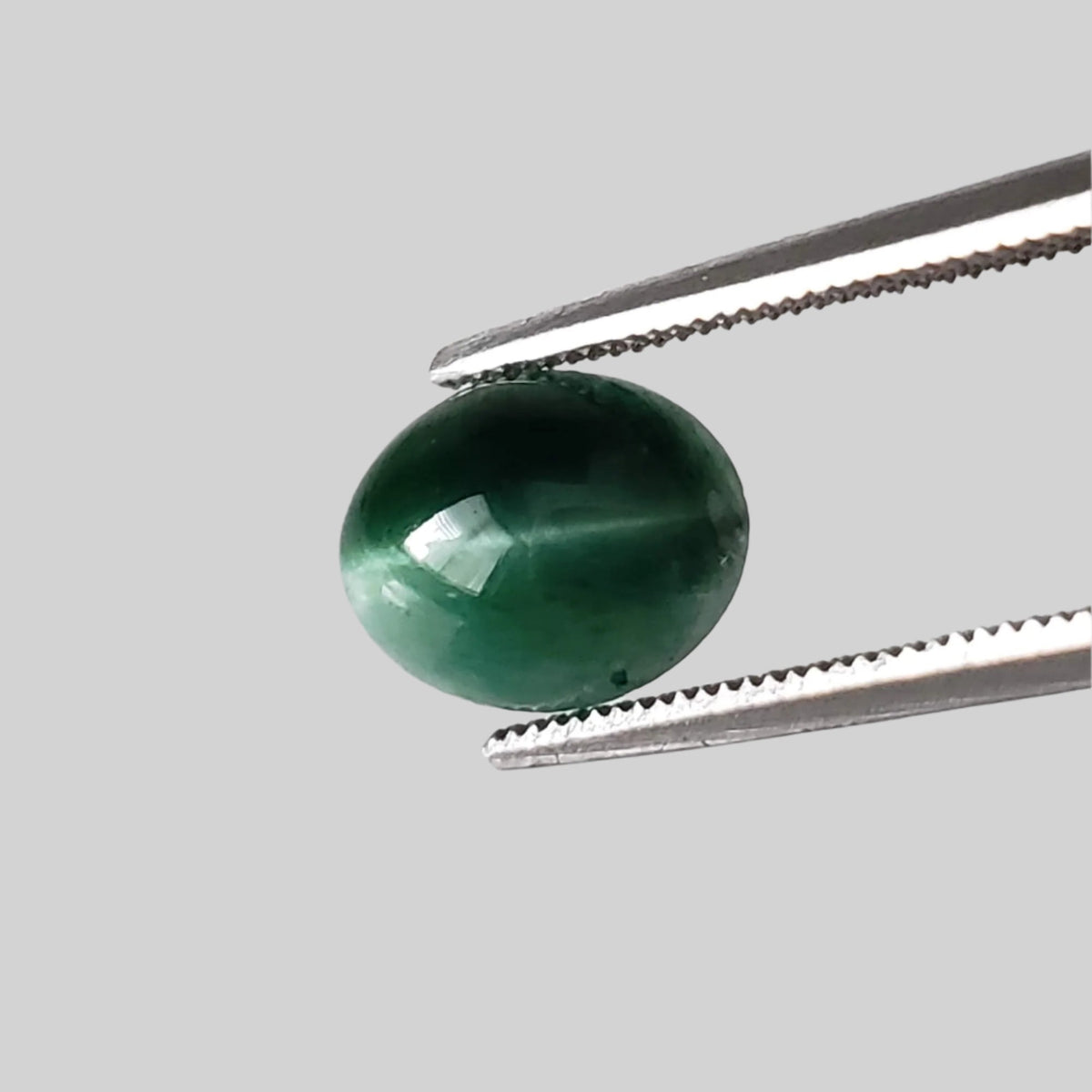  Natural Quartz Cats Eye | Cabochon | Green | 8.5x6.7mm| Brazil 1