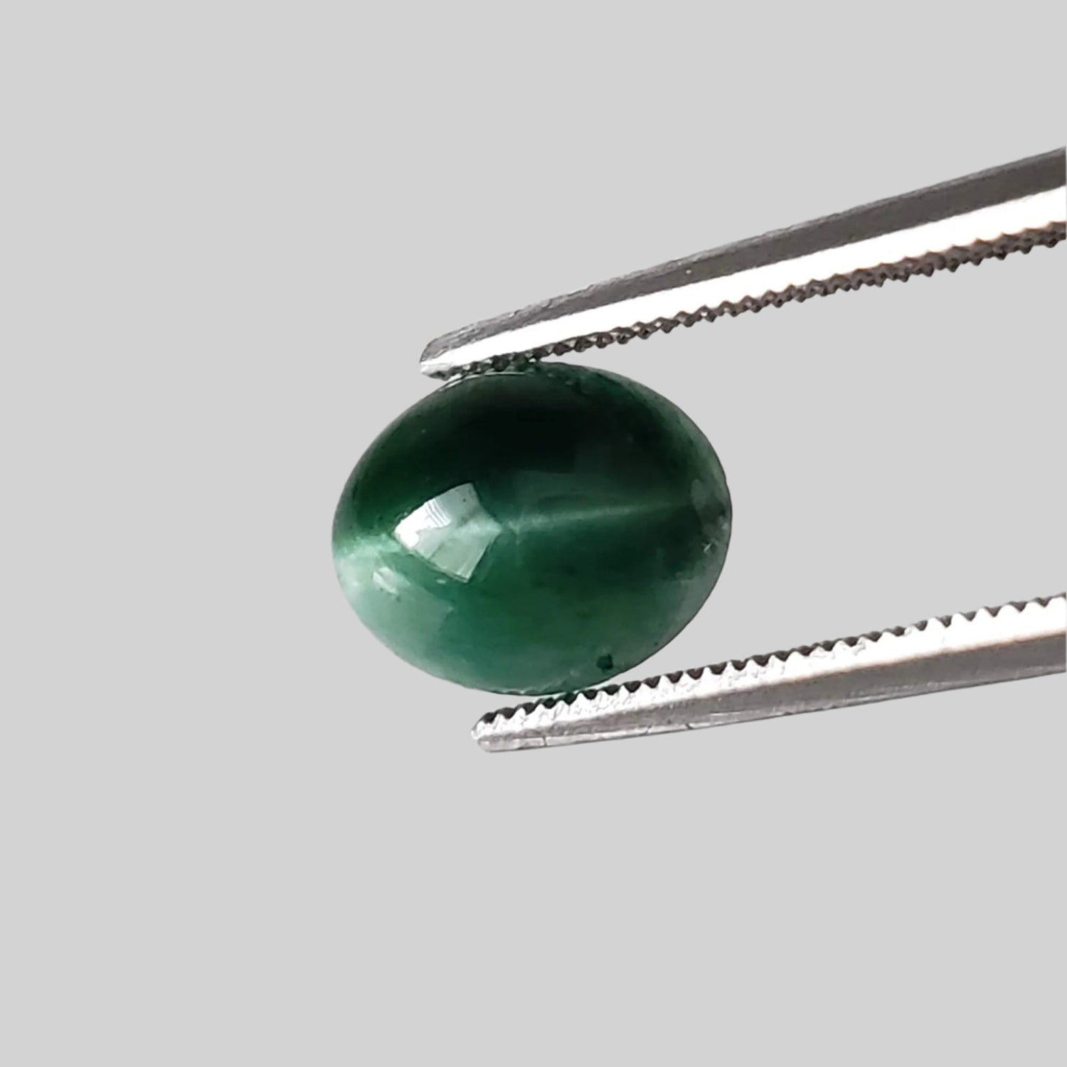  Natural Quartz Cats Eye | Cabochon | Green | 8.5x6.7mm| Brazil 1