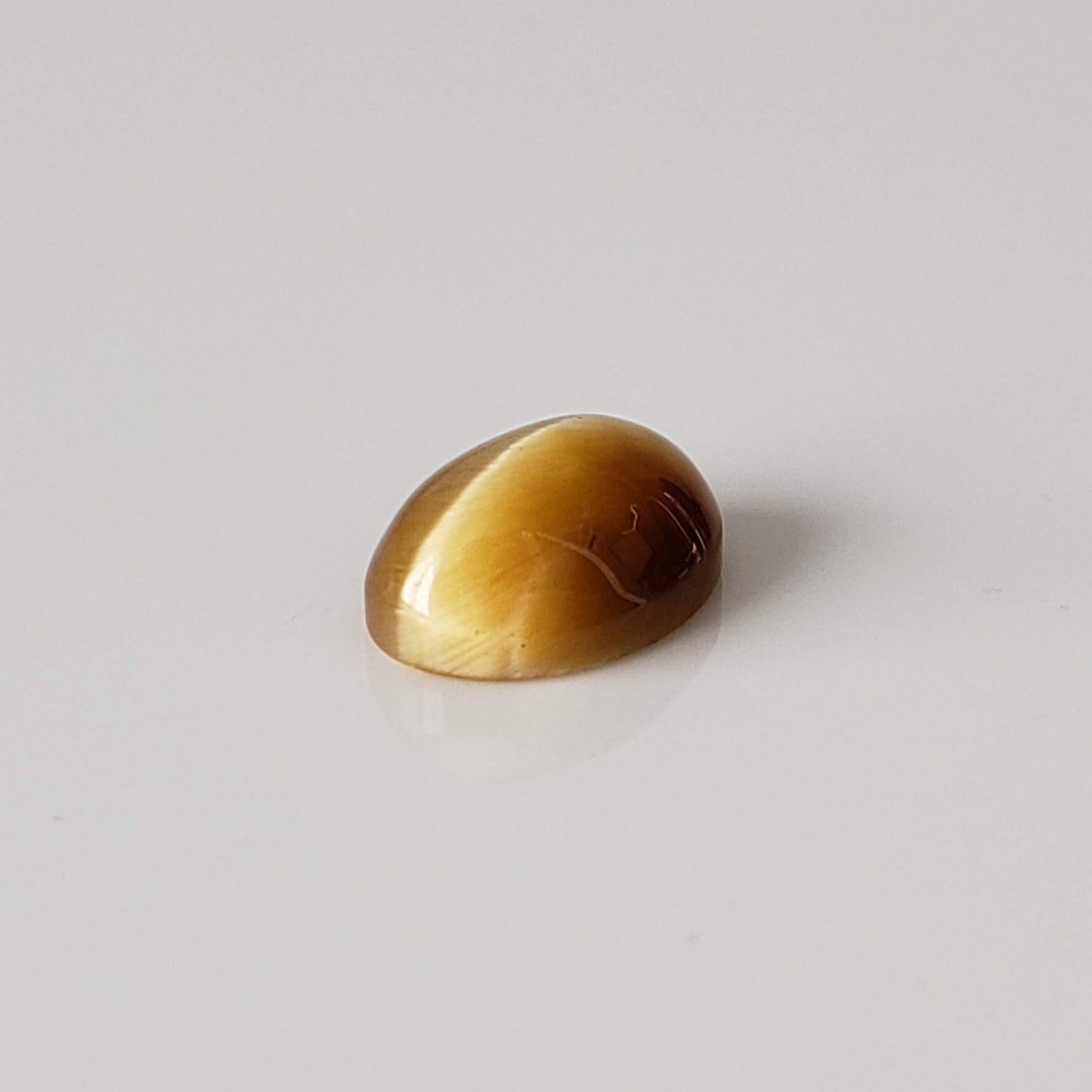 Natural Quartz Cats Eye | Oval Cabochon | Golden Yellow | 10x7.6mm, 2.44ct | Brazil 6