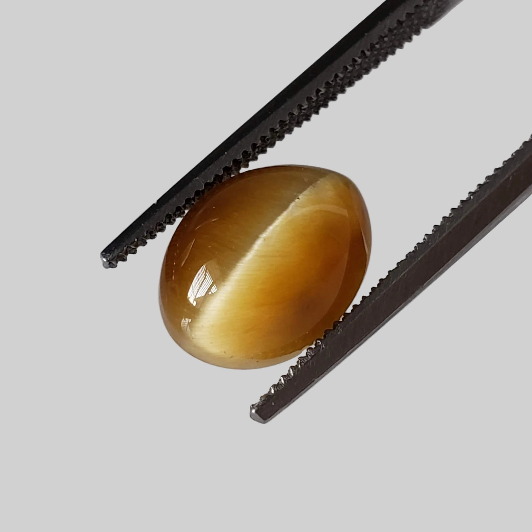 Natural Quartz Cats Eye | Oval Cabochon | Golden Yellow | 10x7.6mm, 2.44ct | Brazil 0