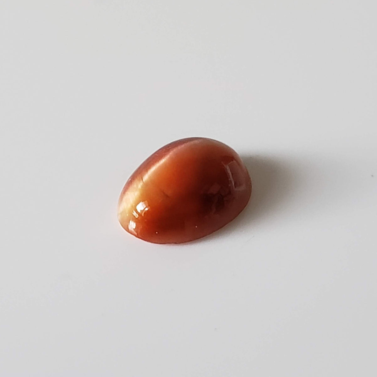  Natural Quartz Cats Eye | Oval Cabochon | Orange | 9x6.7mm | Brazil 