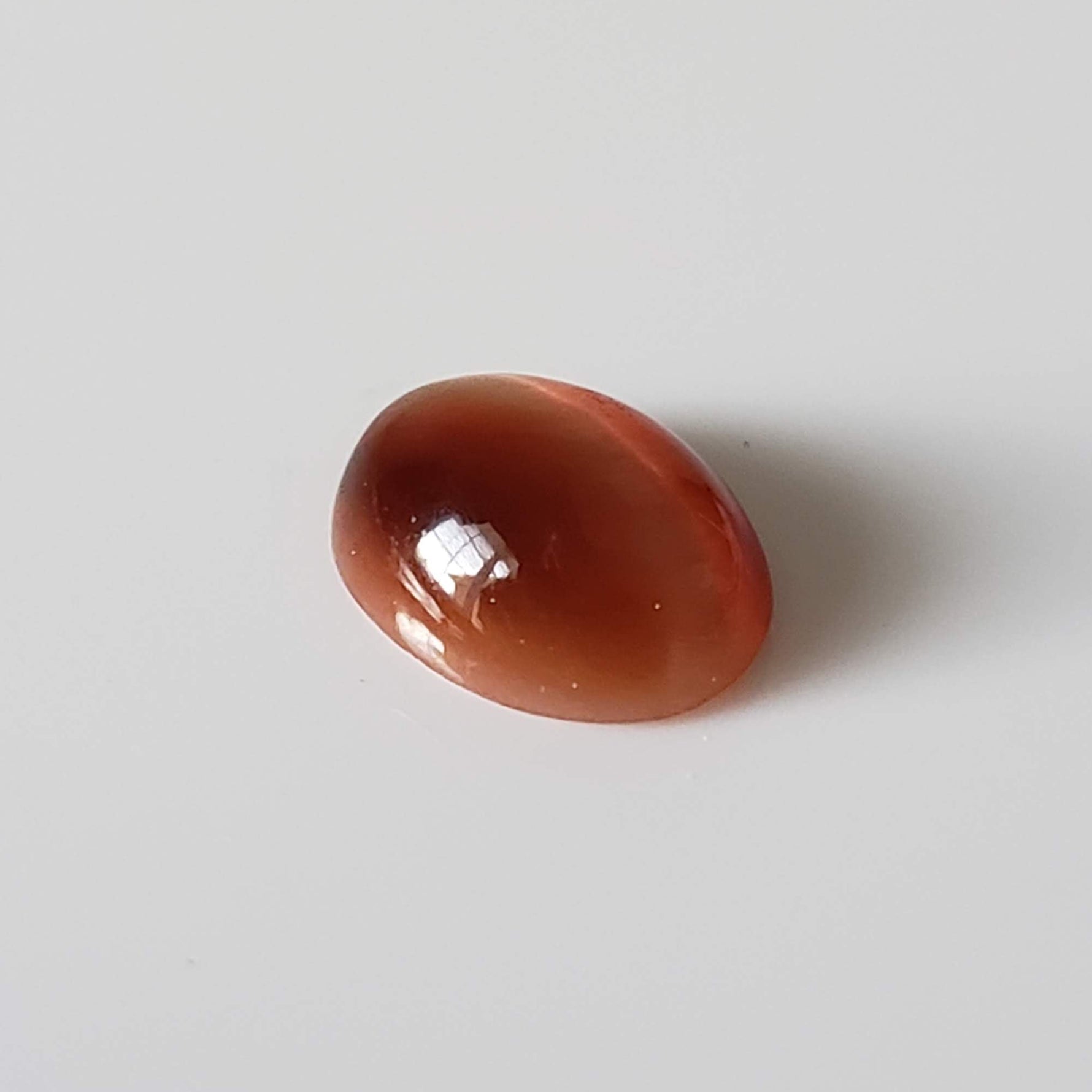 Natural Quartz Cats Eye | Oval Cabochon | Orange | 9x6.7mm | Brazil 4