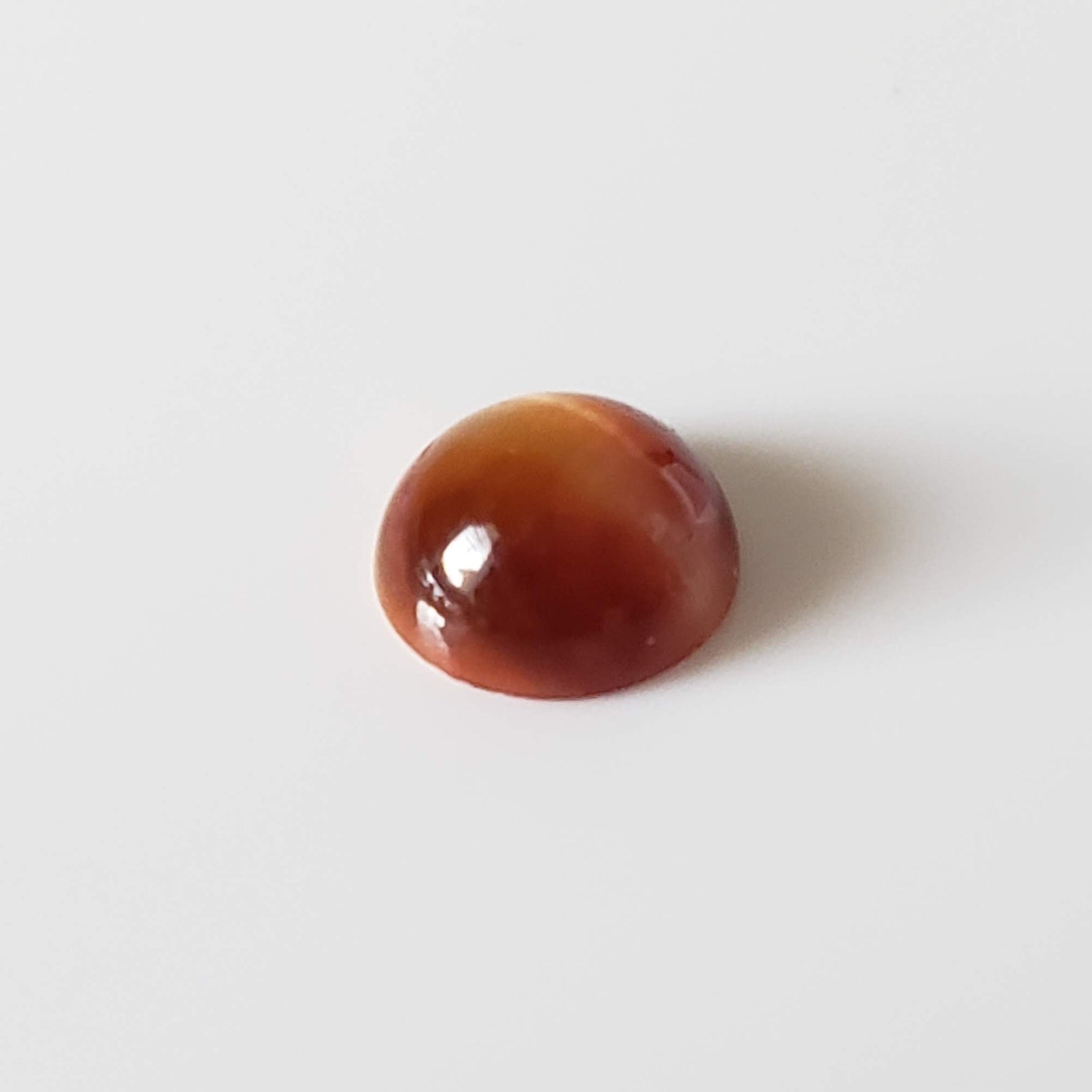  Natural Quartz Cats Eye | Round Cabochon | Orange | 6mm | Brazil 3