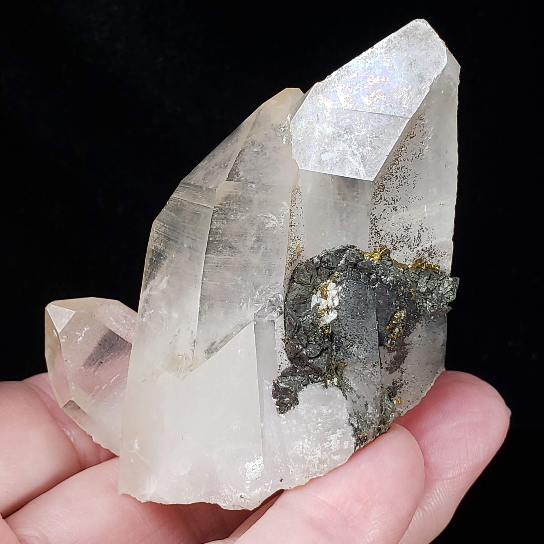  Natural Quartz Points with Pyrite Matrix | 115 grams | China 5