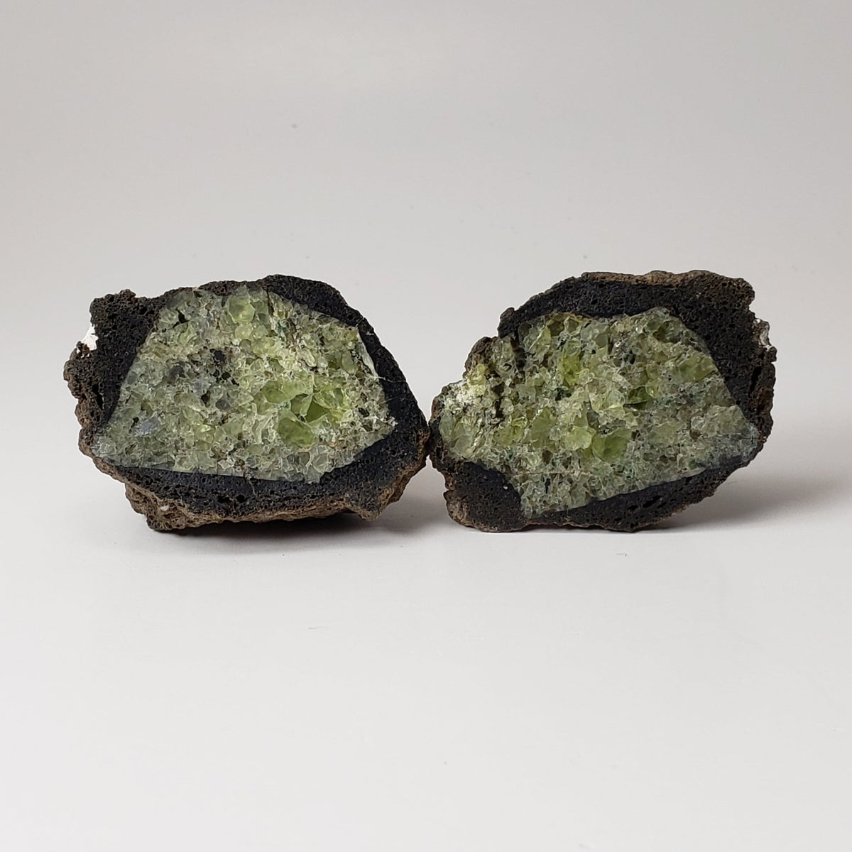  Olivine Volcanic Bomb Matching Halves | Lava Coated Crystal | 58.6 gr, | Mortlake, Victoria, Australia | SO24 
