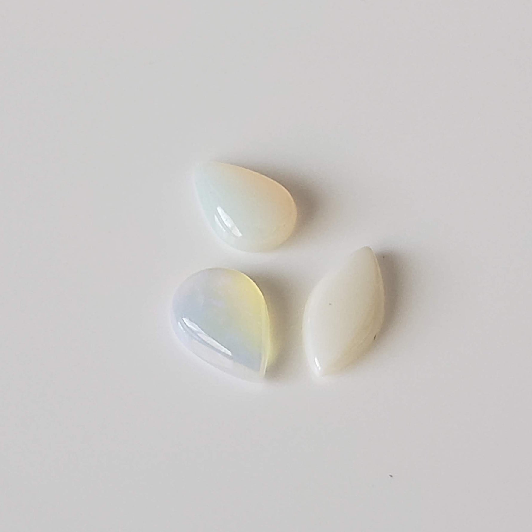  Opal | 3 Piece Lot | Mixed Shape Cabochon | White Rainbow | 1.0tcw 