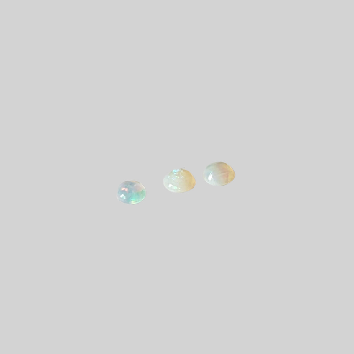  Opal | 3 Piece Lot | Round Cabochon | White Rainbow | 1.6-1.7mm SO24 1