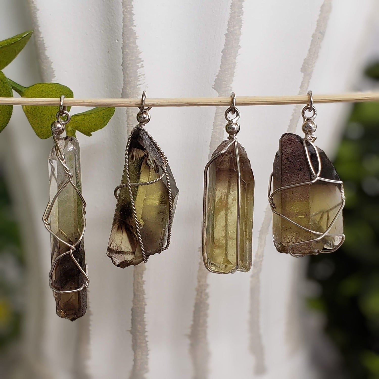  Phantom Quartz Pendant | 925 Silver Wire Wrapped Pendant | Natural Raw Phantom Quartz 