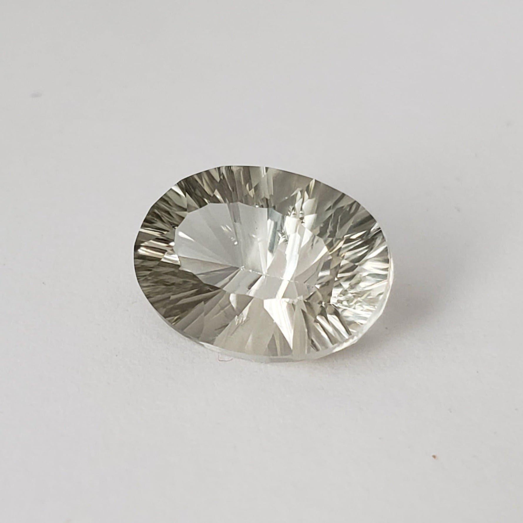  Prasiolite | Green Amethyst | Oval Concave Cut | Light Green | 14x10mm 5.56ct | SO24 2