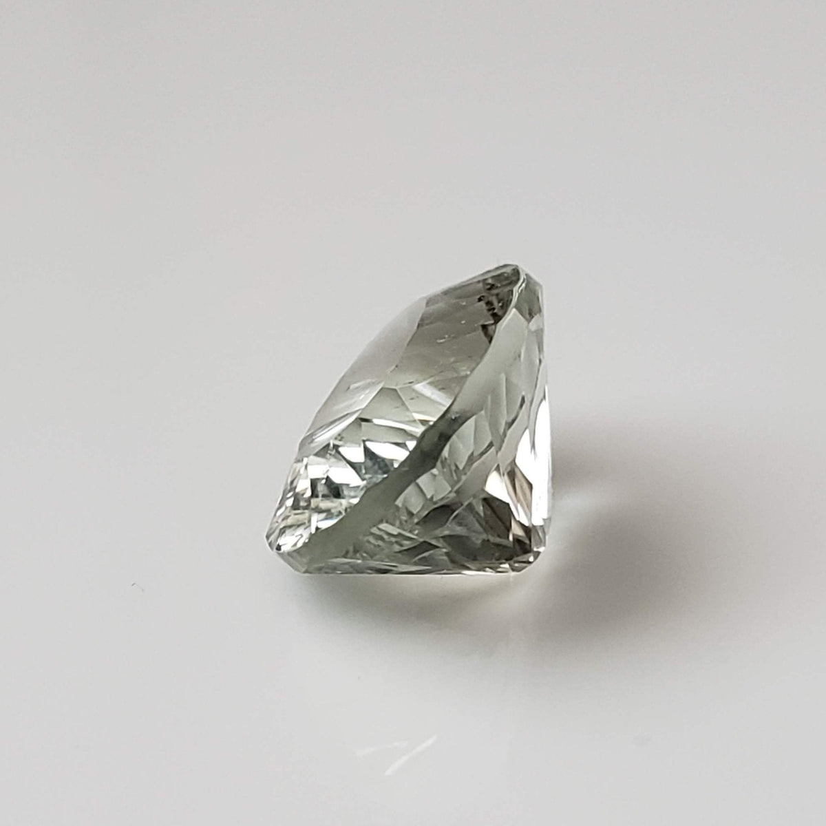  Prasiolite | Green Amethyst | Oval Concave Cut | Light Green | 14x10mm 5.7ct 4