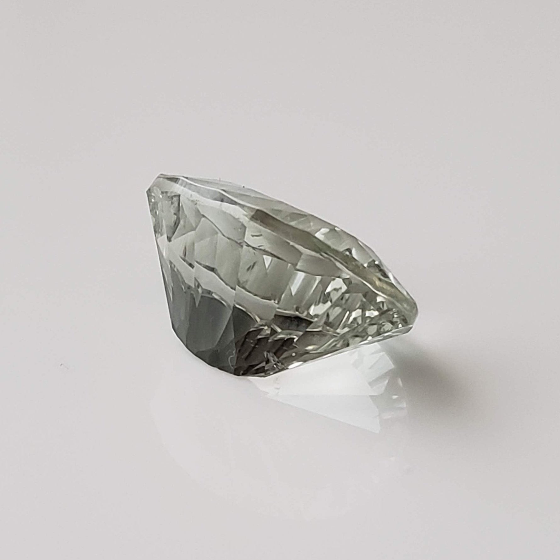  Prasiolite | Green Amethyst | Oval Concave Cut | Light Green | 14x10mm 5.7ct 5