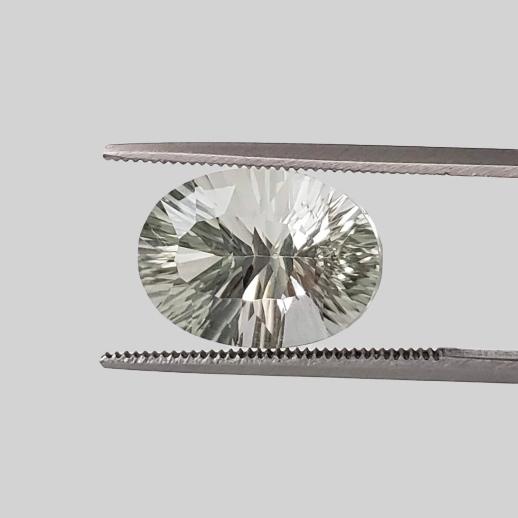  Prasiolite | Green Amethyst | Oval Concave Cut | Light Green | 14x10mm 5.7ct 