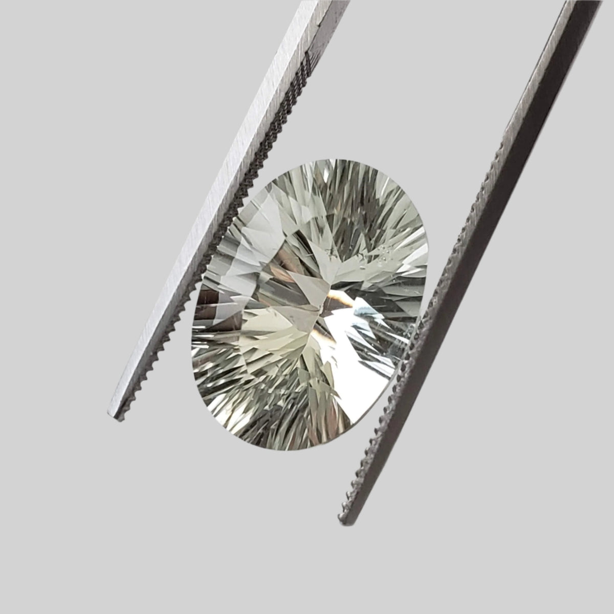  Prasiolite | Green Amethyst | Oval Concave Cut | Light Green | 14x10mm 5.7ct 1
